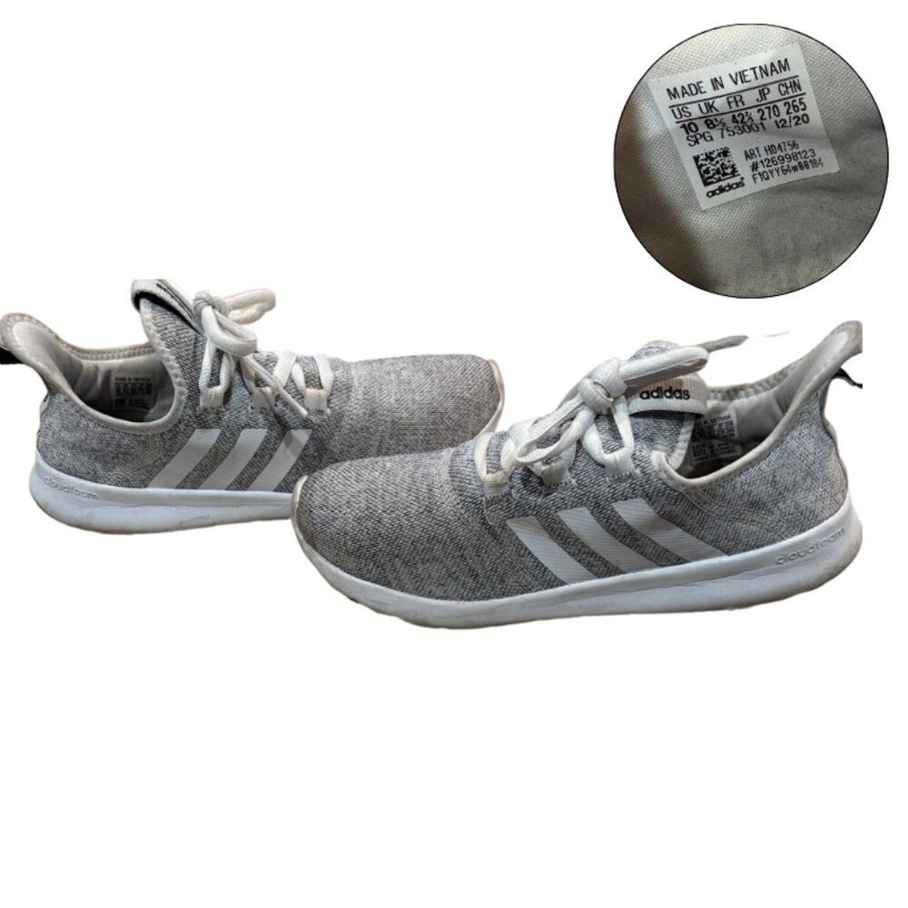 Adidas Cloudfoam Gray Knit Sneakers Women’s 10.5